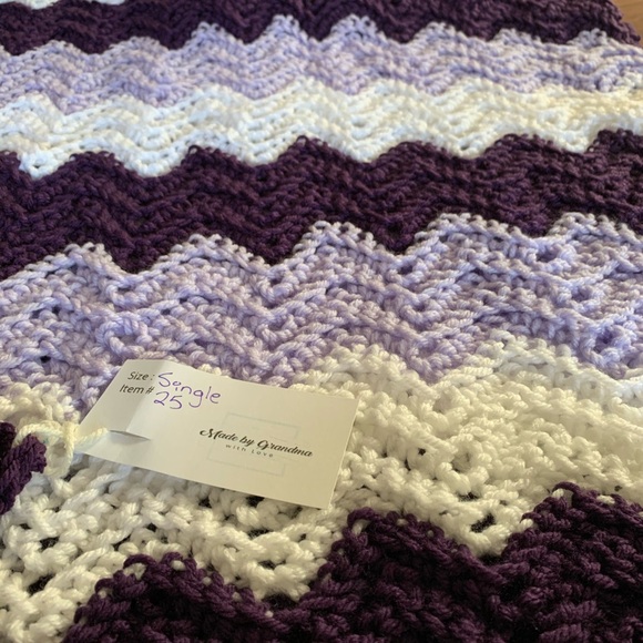 Made by Grandma - Hand Crocheted Single Blanket - Picture 3 of 8